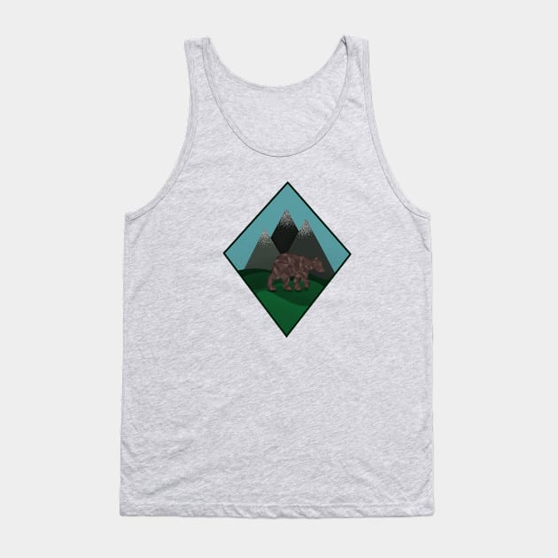 Geometric Bear and Mountains Tank Top by Roommates